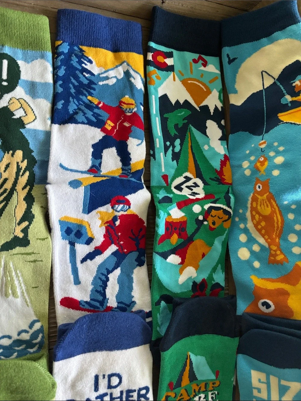 Lavely Men's 7 pairs-Bundle of Novelty Outdoor Activity Crew Socks